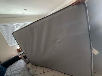 Black queen bed and mattress