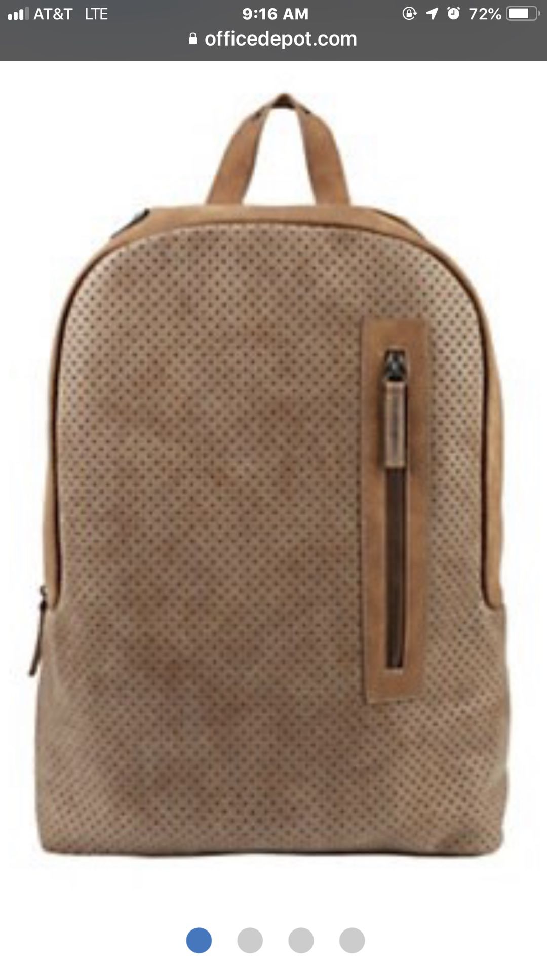 NEW - Volkano Tan Backpack with 15.6” laptop compartment