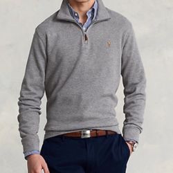 POLO RALPH LAUREN ribbed pullover mens XL GRAY
