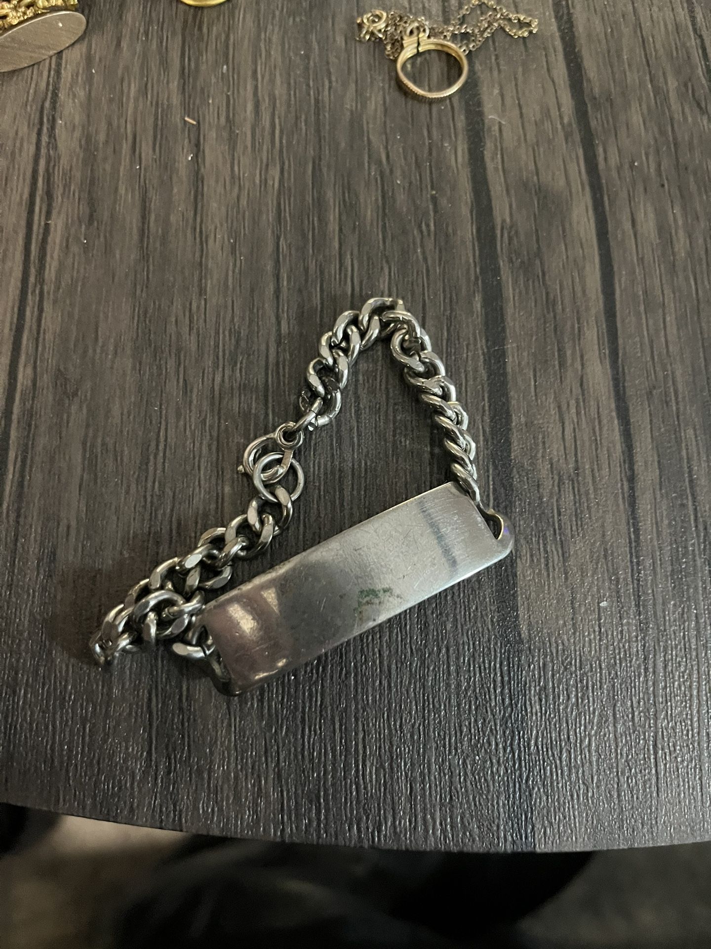 Men’s ID Bracelet Heavy Stainless Steel Vintage 8/8.5”