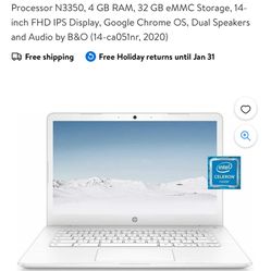 White HP Chromebook