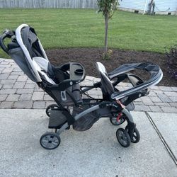 Twin Car Seats, Base And Stroller 