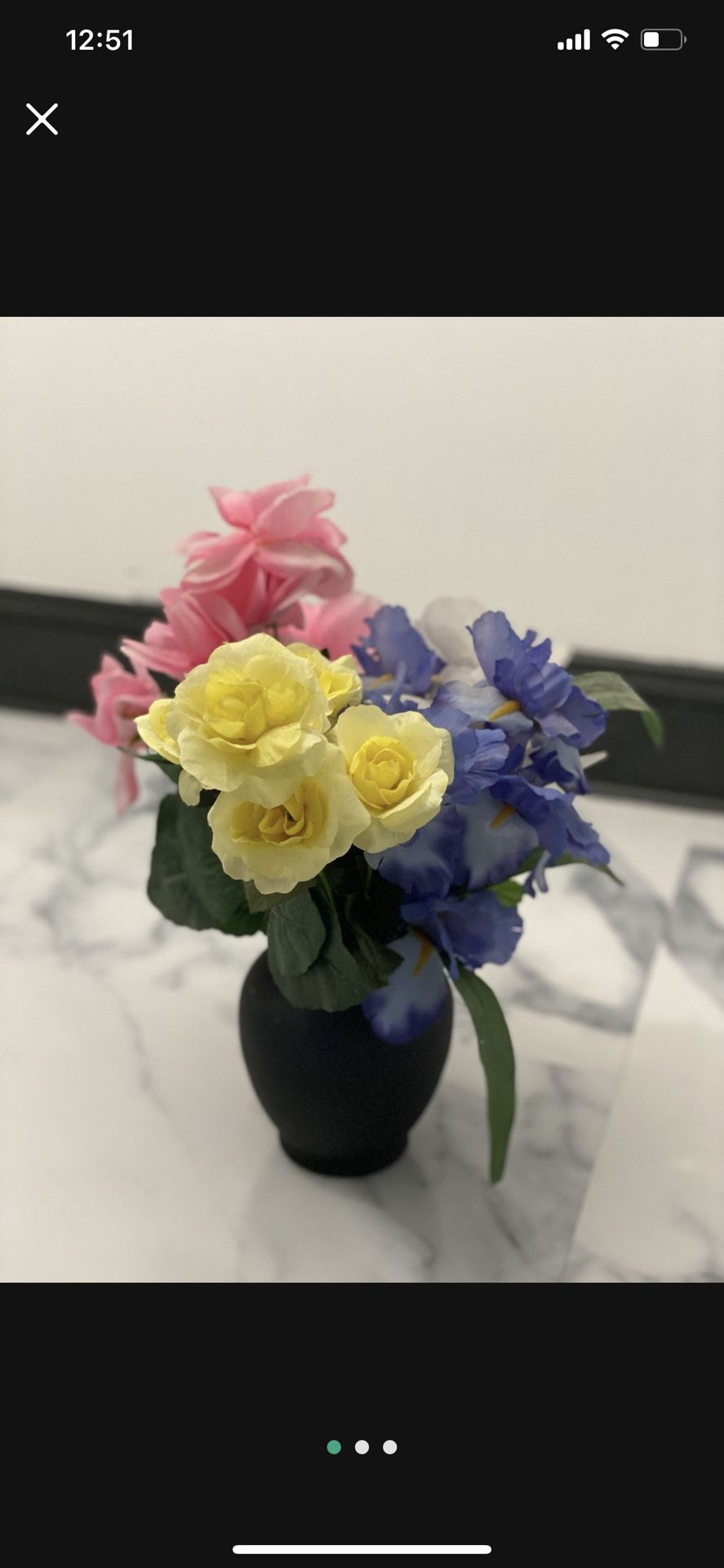 Colourful Flowers And Pot - Fake Flowers