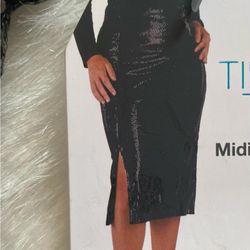 Time and Tru Black Sequin Pencil Midi Skirt size Medium