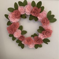 Felt floral wreath