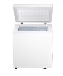 White Chest Freezer with Storage Basket
