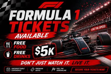 Formula 1 ticket 5k free food free drink