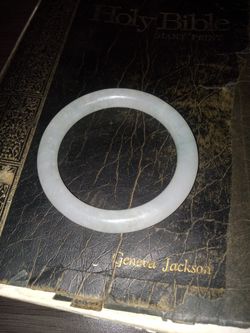 Natural White Jade Bangle Bracelet