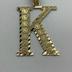 14 K Gold Letter ”K “Pendant. New