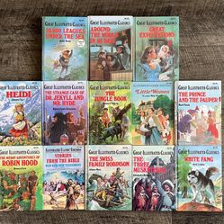 GREAT ILLUSTRATED CLASSICS ~LOT OF 13 BOOKS~