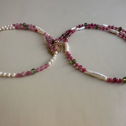 TOURMALINE & PEARL CHOKERS Handmade and irresistible 