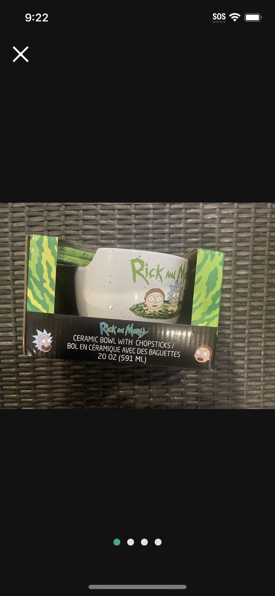 Rick and Morty Bowl with Chopsticks - 20 oz .