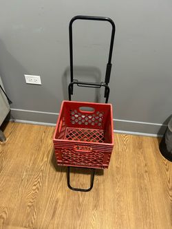 Red Rolling Cart with Handle