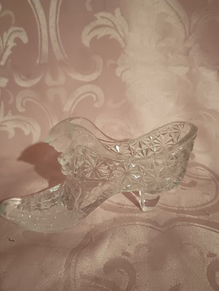 Fenton Hobnail Cats Head Glass Slipper 