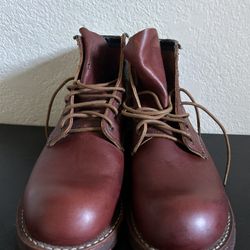 Red Wing Men's D Blacksmith Work Boots 2961 Red Brown Leather Round Toe