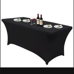 50 Black 6 Ft Non-wrinkle Tablecloths