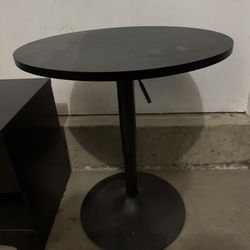 Black Adjustable Height Round Kitchenette Table
