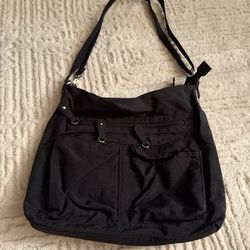 MultiSac Black Nylon Crossbody Bag Multi Pocket Organizer Travel Everyday Purse