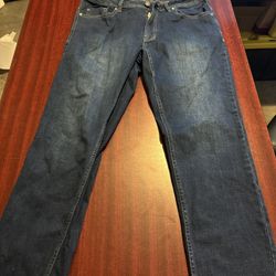 Buffalo David Bitton Jackson Straight Jeans Mens 36 x 30 Dark Wash Stretch