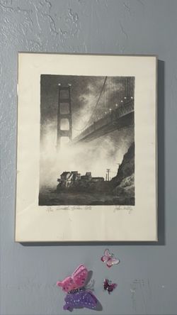 Signed John Kelly Lithograph of Iconic Golden Gate Bridge~Printer's Copy~16x20