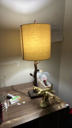 Antique lamp plus gold airplane ornament