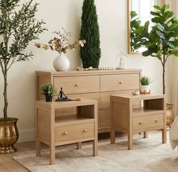 BEAUTIFUL SET DRESSER AND 2 MATCHING NIGHTSTAND/ REFINISHED