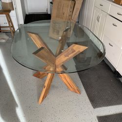 Glass Dining Table For Living Area Or Breakfast Bar