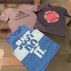 Adidas, Nike t-shirts, Size 3T And 4XS, check the photos, one has two stains. $13 For All