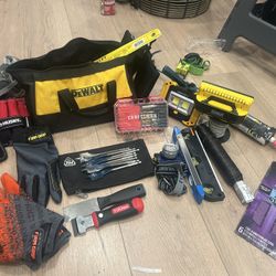 DEWALT TOOL BAG  with MILWAUKEE, HUSKY, STANLEY CRAFTSMAN ITEMS