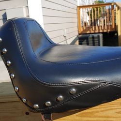 Harley Seat. Older Leather Mustang Brand  Exellent Condition
