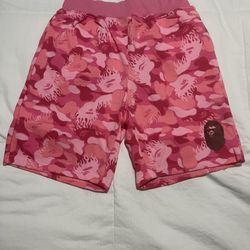 Pink Camo Bape Shorts MEDIUM