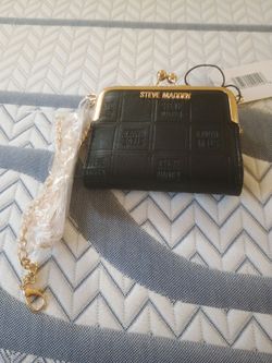 Steve Madden black kisslock pouch