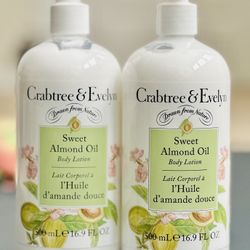 Crabtree & Evelyn Body Lotion Set 16.9oz Each - Sweet Almond Oil