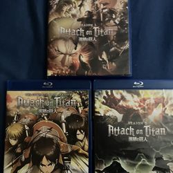 Attack On Titan Seasons 1 2 and 3 Blu Ray