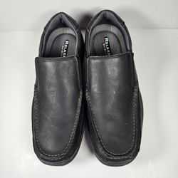 Skechers Men's Size 10.5 Slip on Loafers Relaxed Fit Black 63398 Leather Upper