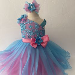 Blue Girls Pageant Glitz Cupcake Birthday Princess Dress 