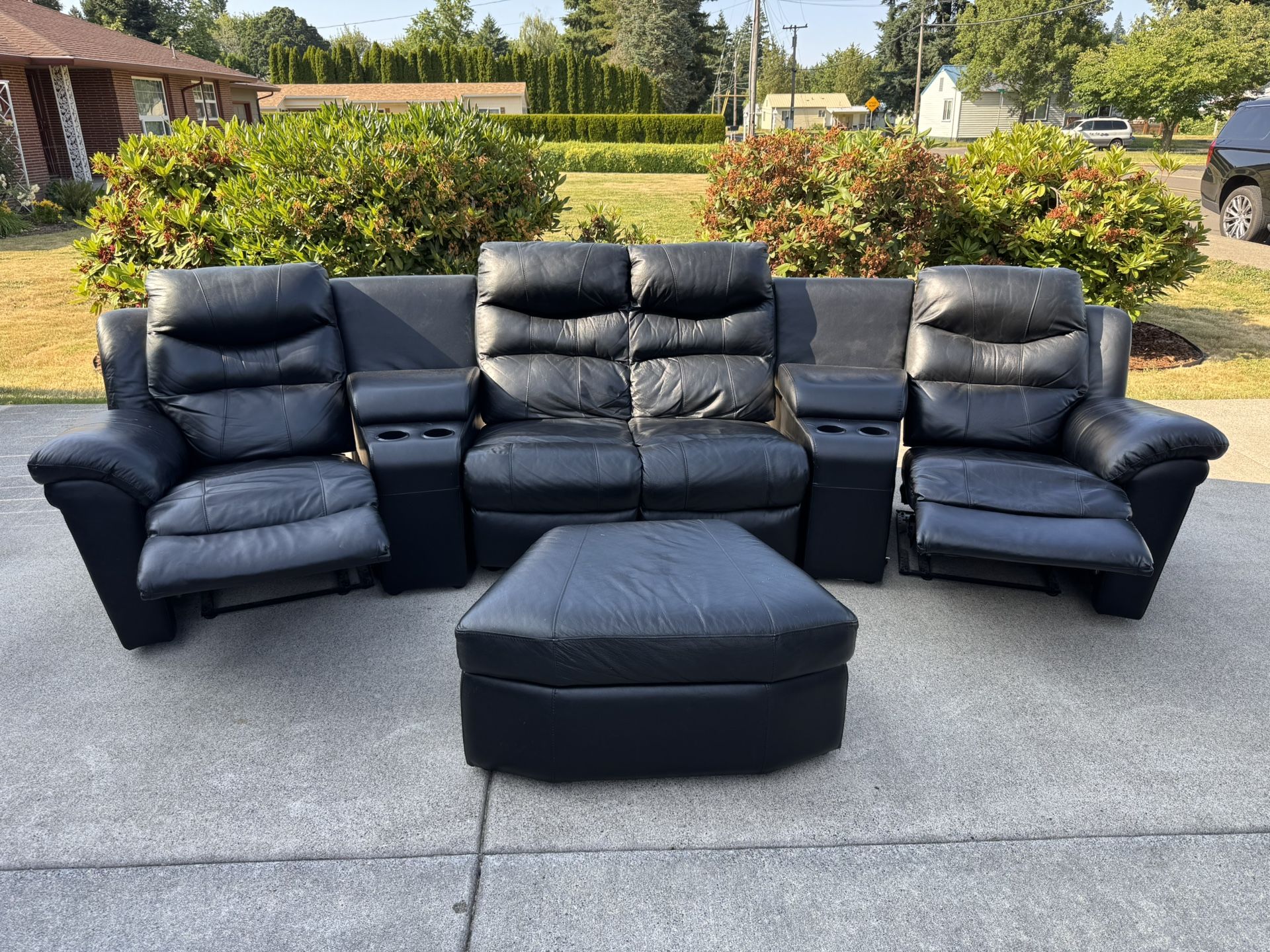 Sofa sectional black 5 pcs
