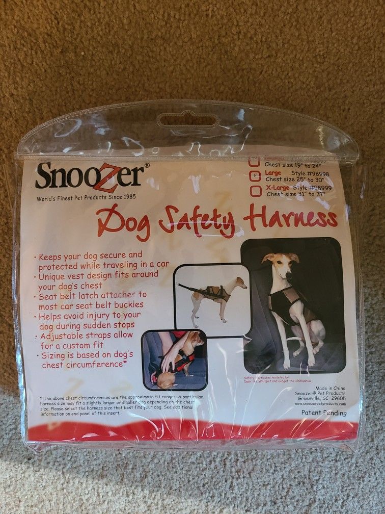 Snoozer Dog Safety Harness/Large