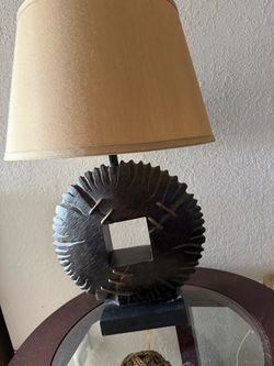 Solid wood accent lamp