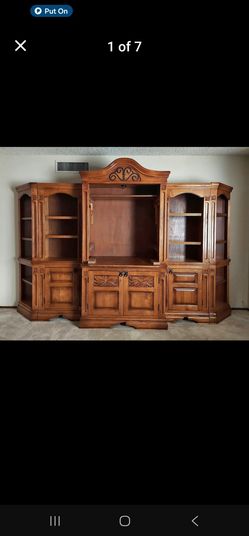 Large Wood Entertainment Center Wall Unit