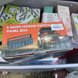 6Gang Aluminum ON/Off Rocker Switch Box w/ QC 3.0 Dual USB Charger Voltmeter