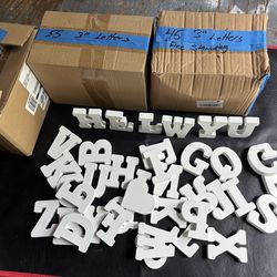 3"  free standing white wood letters