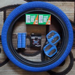 NEW Bicycle Bmx Parts Bundle 20" Blue