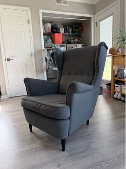 Gray Wingback Chair - IKEA STRANDMON
