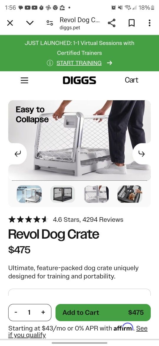 Diggs Collapsable Dog Crate