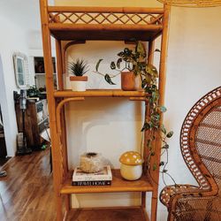 Vintage Bamboo & Wood Shelf 