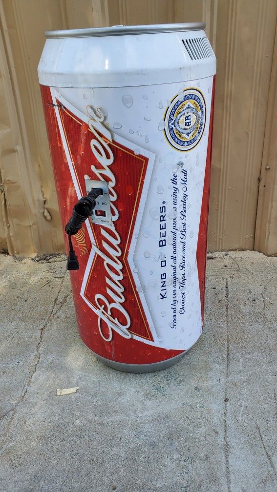 BUDWEISER REFRIGERATOR BEER CAN DISPENSER FRIDGE MAN CAVE COOLER