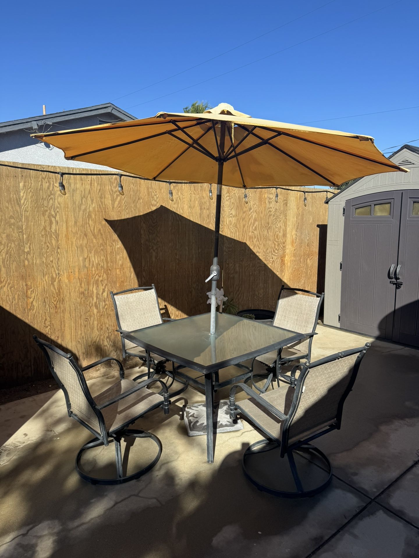 6 Piece Umbrella Patio Dining Set