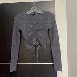 Wild Fable Knit Grey Long Sleeve Crop Top 🌚