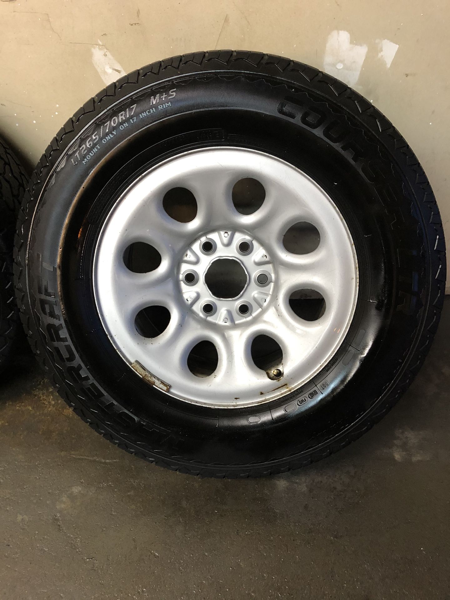 Four 17” rims with tires $130 OBO